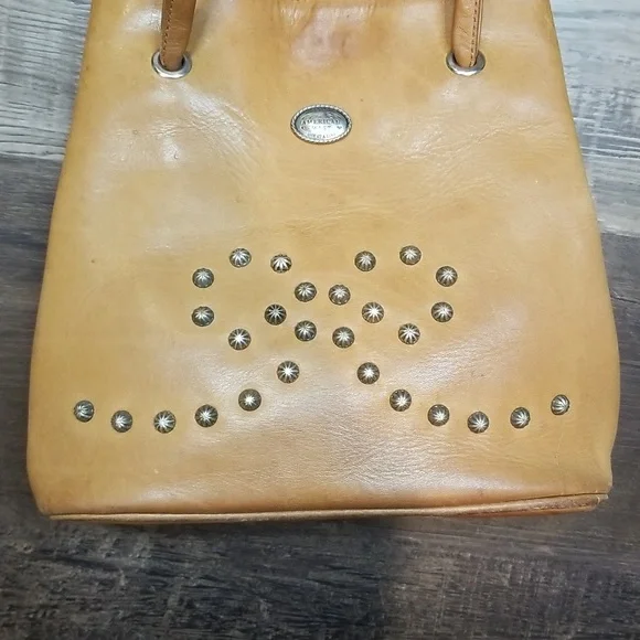 American West leather handbag. Bow front bag. - Picture 2 of 12